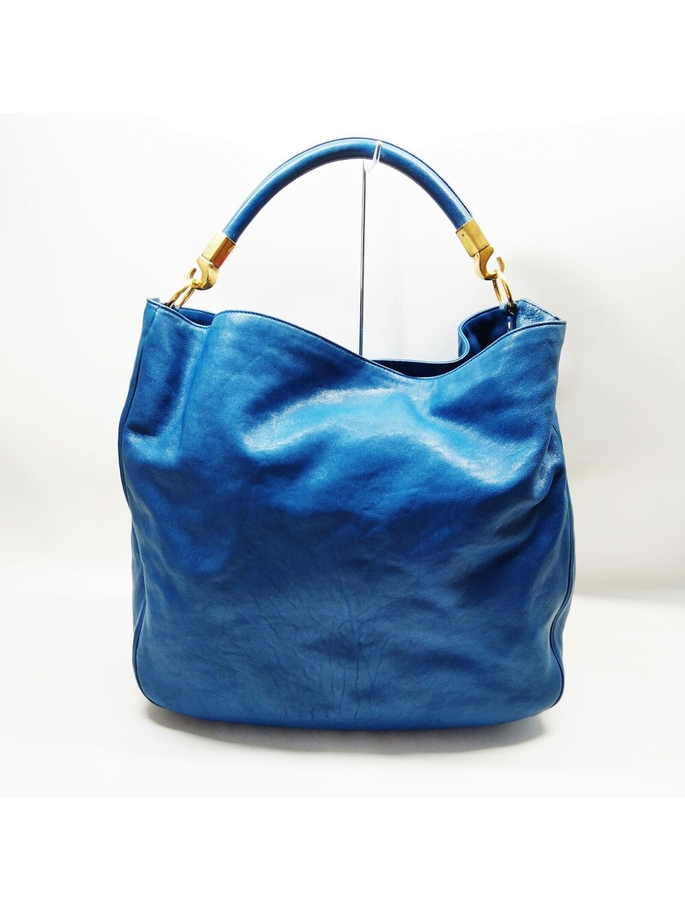 Yves Saint Laurent Hand Bag Blue Leather 3141478